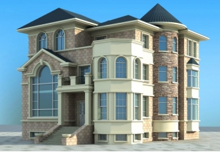 大戶型歐式三層別墅建筑圖紙，全套設(shè)計圖+效果圖