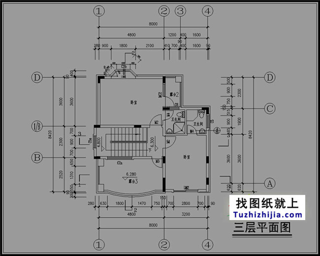 小戶型三層別墅設計圖紙,適合新農村自建