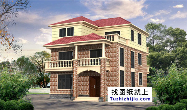 新農(nóng)村帶堂房三層房屋設(shè)計(jì)圖紙