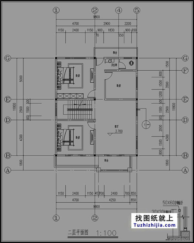 新農(nóng)村帶堂房三層房屋設(shè)計(jì)圖紙
