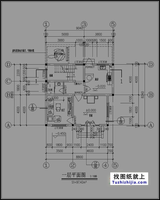 100平簡單三層房屋設計圖紙,新農村自建推薦圖紙