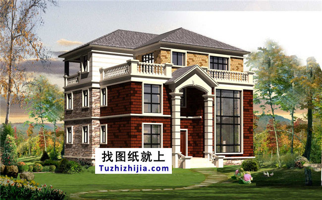 三層獨(dú)棟別墅戶型圖,自建全套設(shè)計(jì)圖紙和效果圖