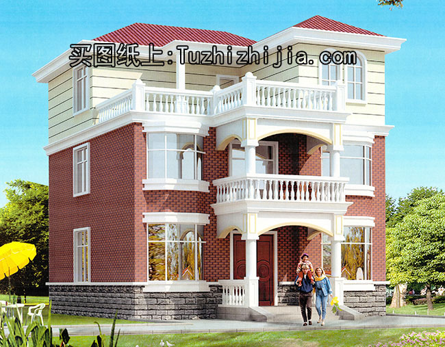 新農(nóng)村三層帶露臺(tái)自建房設(shè)計(jì)施工圖，農(nóng)村自建別墅推薦