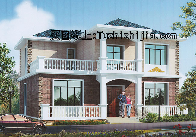 鄉(xiāng)村二層別墅設(shè)計圖,含外觀效果圖,設(shè)計師推薦