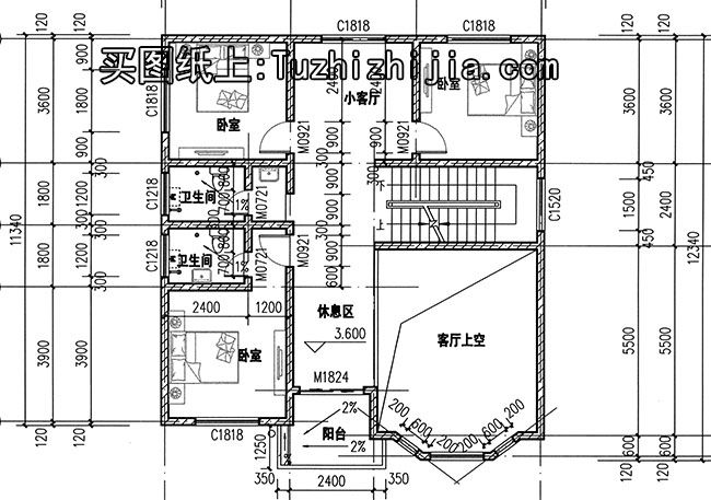 最新款：二層簡單一點的別墅圖紙！好看死了