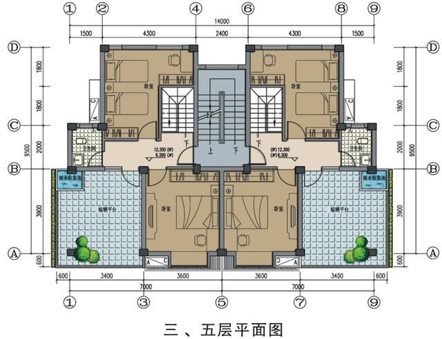 農村建房雙拼戶型，首層架空，內外雙梯，帶平面圖！