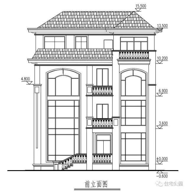 最新款農村三層樓房設計，弧形落地窗采光好，全圖！
