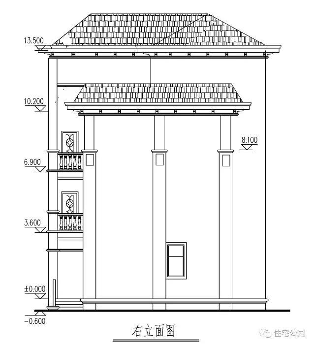最新款農村三層樓房設計，弧形落地窗采光好，全圖！
