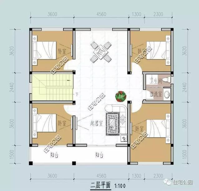 11X11米農村二層別墅，戶型方正、簡單又好看！