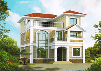 農(nóng)村三層復(fù)式別墅設(shè)計(jì)圖及效果圖，磚混結(jié)構(gòu)