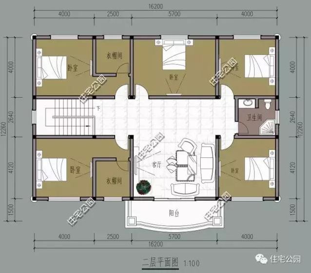 16X12米農(nóng)村別墅設(shè)計(jì)，８室２廳，經(jīng)濟(jì)實(shí)用