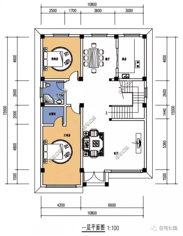 10X15米3層農村別墅設計，6室2廳，27萬造好，含全圖！