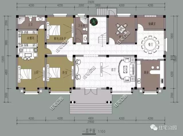 2層農村別墅21X12米，布局實用滿足三代人生活。全圖！！