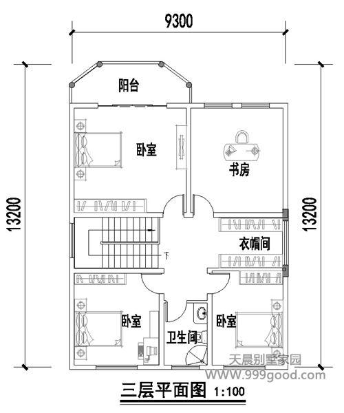 農(nóng)村9.3X13.2米洋氣別墅設(shè)計圖，外秀內(nèi)斂，不要太精致！