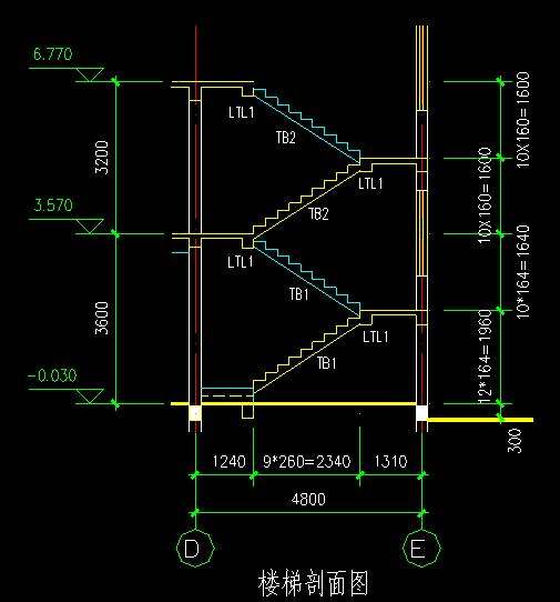 3層別墅CAD圖紙，占地面積120平米，建筑面積301方米