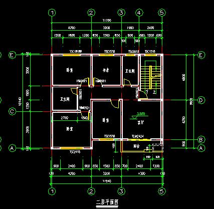 3層別墅CAD圖紙，占地面積120平米，建筑面積301方米