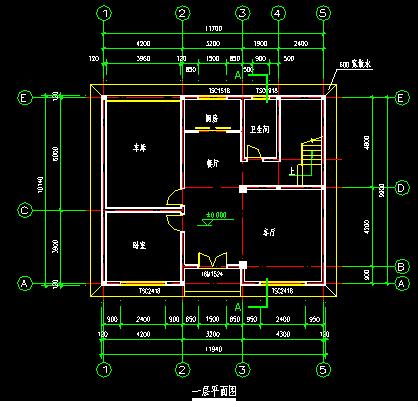 3層別墅CAD圖紙，占地面積120平米，建筑面積301方米