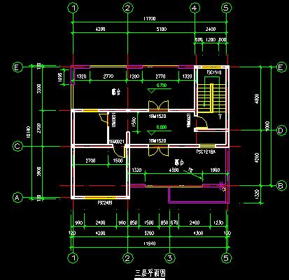3層別墅CAD圖紙，占地面積120平米，建筑面積301方米