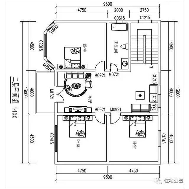 9.5X13米農村二層別墅，實拍戶型，23萬建成！