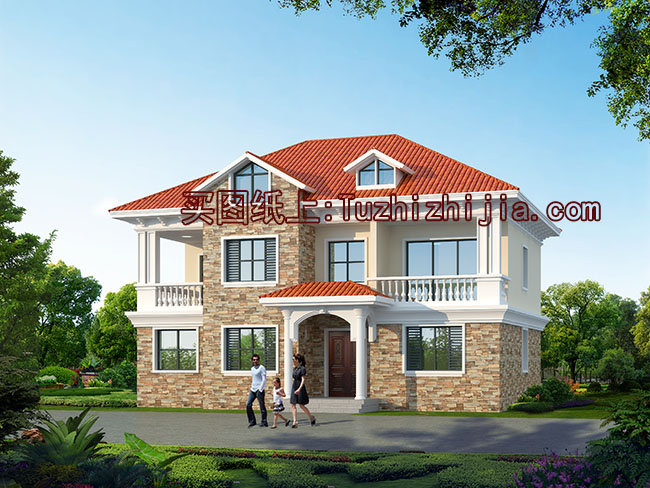 二層四間樓房設計圖及效果圖片大全,帶露臺,外觀時尚