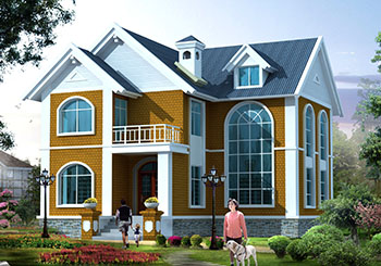 田園風格別墅設計圖及外觀圖片，樓中樓結構