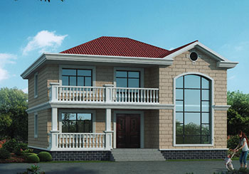 二層新農村自建房設計圖，帶外觀效果圖