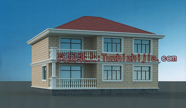 二層新農(nóng)村自建房設(shè)計圖，帶外觀效果圖