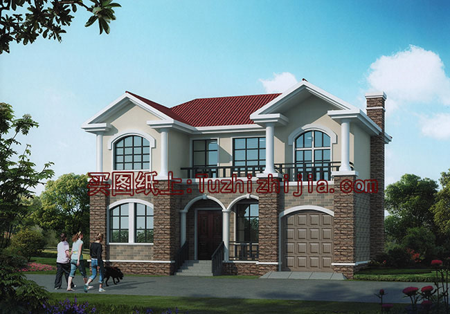 帶車庫二層別墅設計圖及效果圖，帶車庫的農村二層樓房推薦