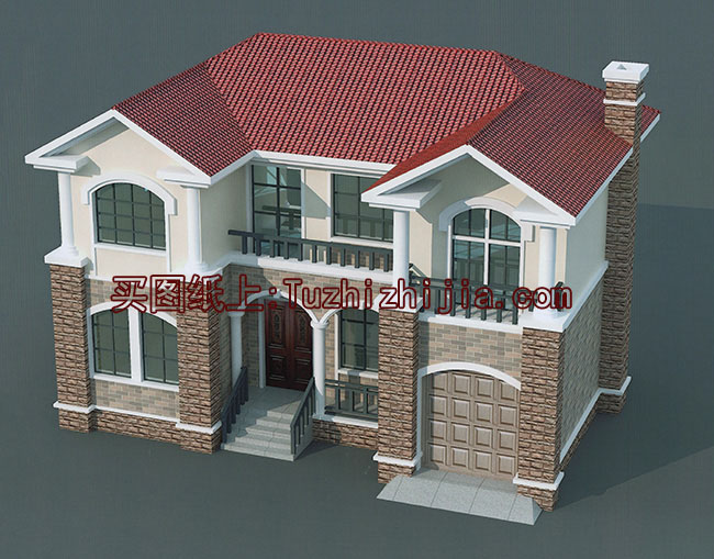 帶車庫二層別墅設計圖及效果圖，帶車庫的農村二層樓房推薦