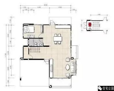 8.5X11.8米農(nóng)村2層別墅, 功能分區(qū)、動(dòng)靜分離