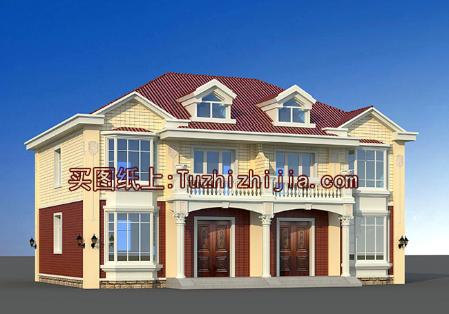 農村二層別墅設計圖,帶外觀效果圖,兄弟自建推薦