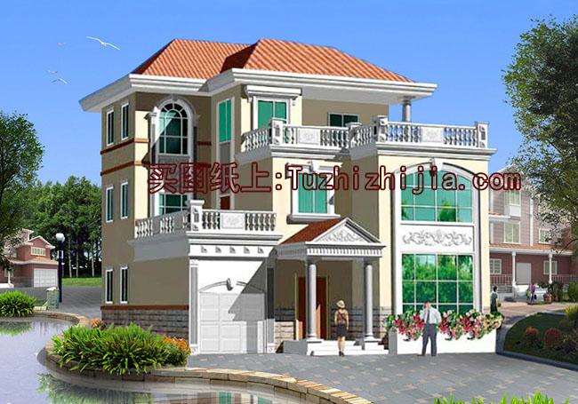 農(nóng)村三層帶車庫、帶露臺(tái)別墅設(shè)計(jì)圖,經(jīng)典自建別墅設(shè)計(jì)方案