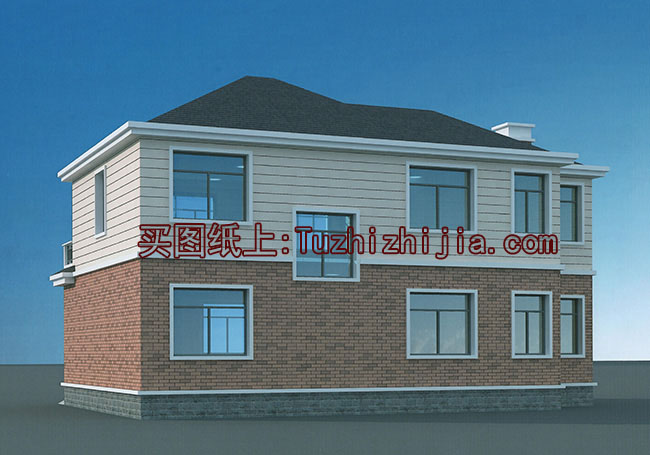 歐式兩層別墅設計圖及歐式效果圖，造價25萬左右