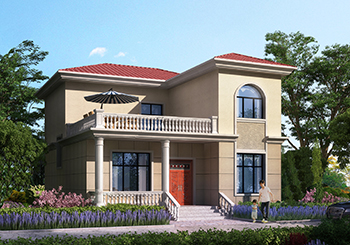 外觀簡(jiǎn)潔戶型合理的二層小別墅設(shè)計(jì)圖，還帶露臺(tái)