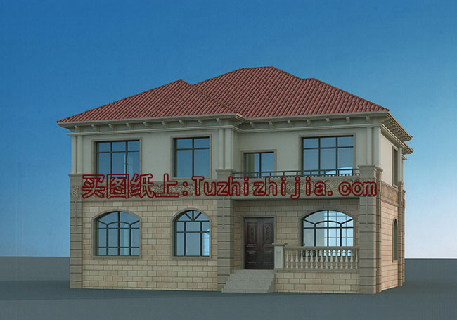 帶閣樓的二層半別墅設(shè)計(jì)圖和效果圖，外飾簡(jiǎn)單但不失奢華