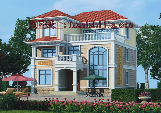 復式客廳挑空三層別墅設計圖，帶外觀效果圖片，推薦