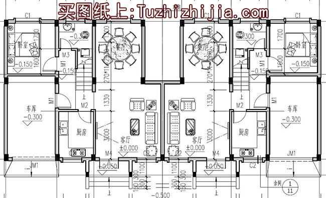 徽派三層雙拼別墅設計圖和外觀效果圖，徽派設計方案精選