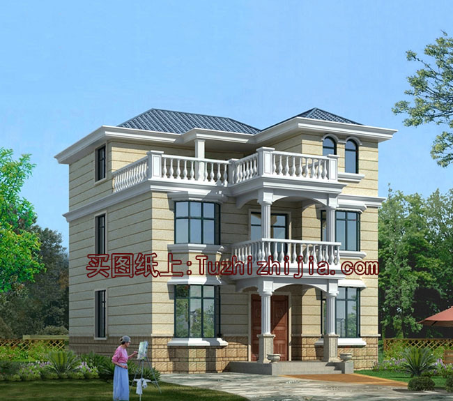 戶型好的農(nóng)村三層樓房設(shè)計圖,帶外觀效果圖