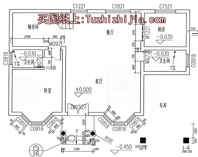 私人別墅房屋cad施工設計圖，造型精致、美觀