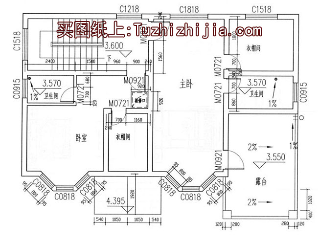 私人別墅房屋cad施工設計圖，造型精致、美觀