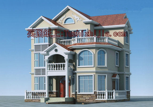 高端三層帶地下室別墅房屋設計圖方案及效果圖