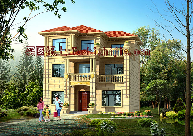 經典的農村三層小樓房設計圖，外觀圖片時尚、精致