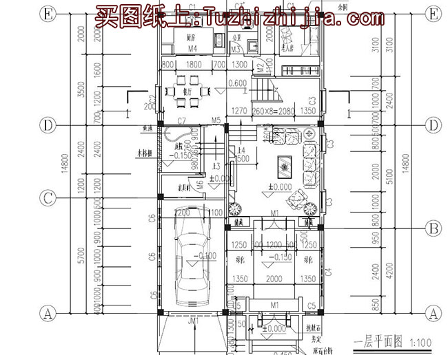 客家風格別墅建筑設計圖，帶外觀效果圖，帶院子
