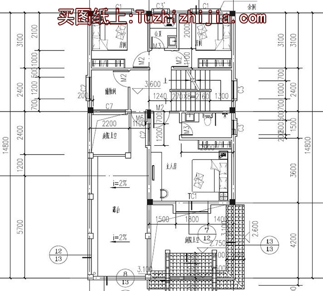 客家風格別墅建筑設計圖，帶外觀效果圖，帶院子