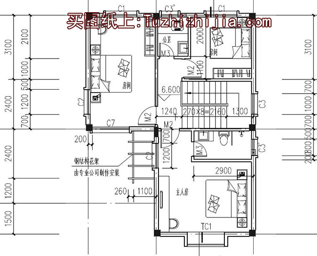 客家風格別墅建筑設計圖，帶外觀效果圖，帶院子