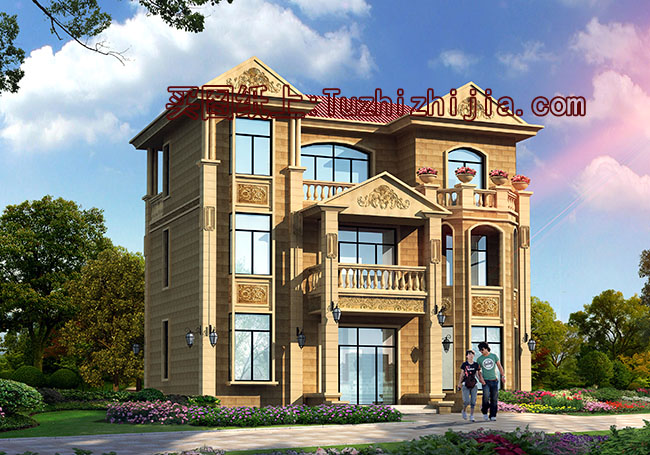 簡歐風(fēng)格三層別墅設(shè)計圖，外觀看起來很高端、上檔次