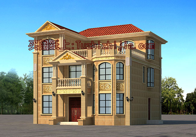 外觀高檔大氣的三層別墅房屋設計圖，高端別墅設計展示