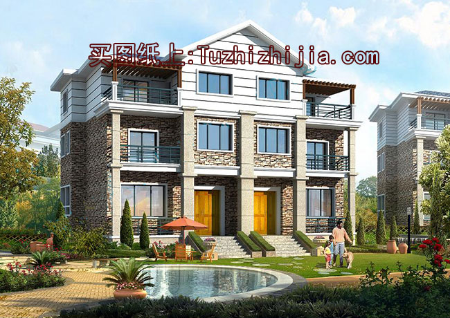 農(nóng)村兄弟倆雙拼別墅房屋設計圖，外觀質(zhì)樸