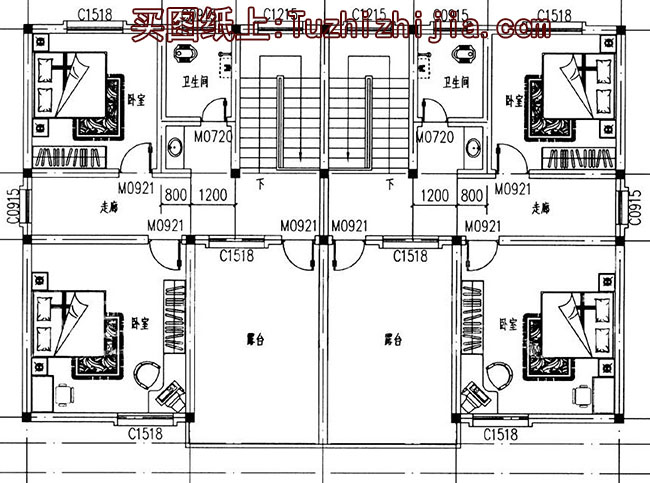 戶型經(jīng)典的 鄉(xiāng)村雙拼別墅房屋設(shè)計圖,帶外觀效果圖片