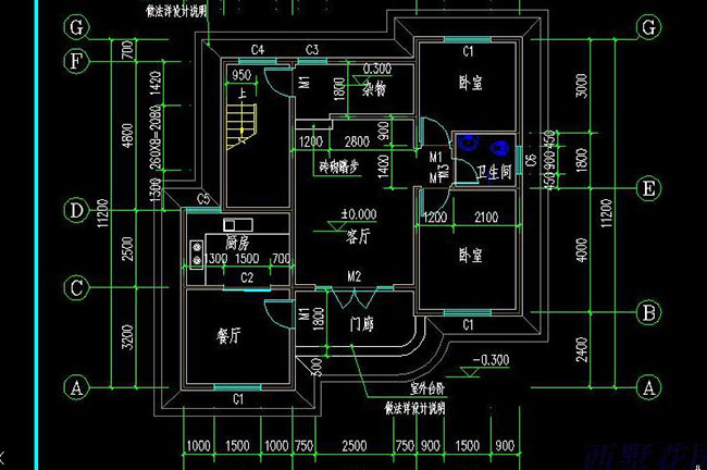 120平三層三間別墅房屋設計圖，外觀簡單、大氣
